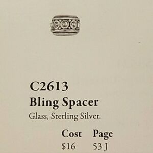 Silpada 925 Sterling Silver CZ Bling Spacer C2613